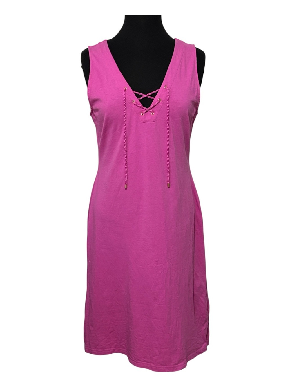 Lauren Ralph Lauren Sleeveless Pink Shift Cotton Dress with rope tie. Size Large